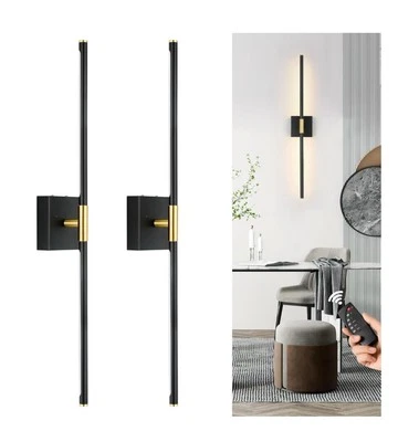 Battery Operated Wall Sconces Set of 2, 24 Inch LED Wireless Wall Lights - Image 1 of 4