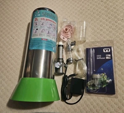 Kit generador de CO2 para acuario de 2 L para acuario hágalo usted mismo sistemas de CO2 con válvula solenoide Foto 1 de 4
