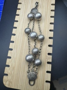 Stephen Dweck Balls And Chain 7 Inch Bracelet. Silver Tone Preowned Vintage - Picture 1 of 12