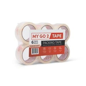 My Go 2 Heavy Duty Packing Tape, 6 Rolls Clear Carton Tape Refill Shipping, M... - Picture 1 of 7
