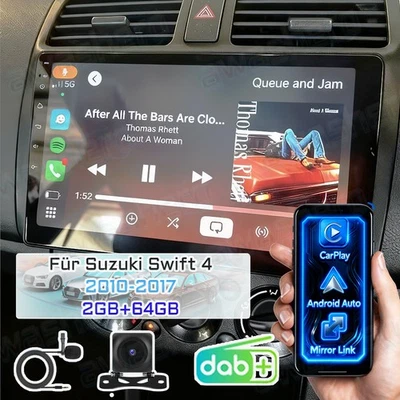 DAB+ CarPlay 64GB Android 15 Autoradio GPS Navi RDS BT Für Suzuki Swift 4 10-17 - Bild 1 von 4