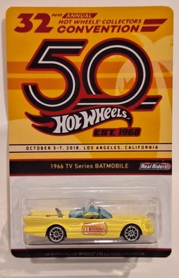  Hot Wheels TV Series Batmobile {32ND ANNUAL COLLECTOR CON.} R. R. Tires Custom  - Image 1 of 4