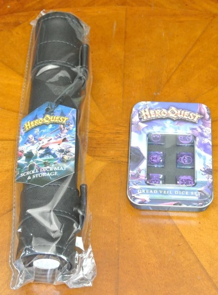 Hero Quest DREAD VEIL DICE SET & SCROLL MAT Storage GenCon 2023 HeroQuest PROMO - Image 1 of 1