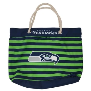 NFL Seattle Seahawks Women's FOCO Nautical Stripe Medium Tote Beach Bag NWOT - Picture 1 of 7