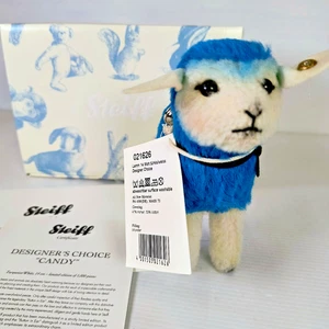 Steiff 021626 Designers Choice Blue Candy Limited Edition Turquoise Lamb Sheep - Picture 1 of 9