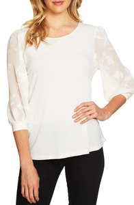 Cece Women's Voluminous Lace Sleeve Top (White, X-Small) - Imagen 1 de 5