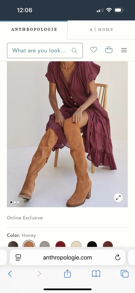 Botas por encima de la rodilla Kelsi Dagger Brooklyn Logan para mujer gamuza miel talla 9 Foto 1 de 4