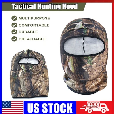 Face Mask UV Protection Windproof Hood Tactical Mask for Hunting Camo US - Image 1 of 4