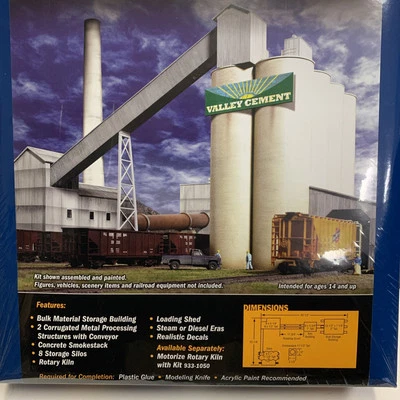 HO Scale Walthers Cornerstone 933-3098 Valley Cement Plant Complex Building Kit - Image 1 of 4