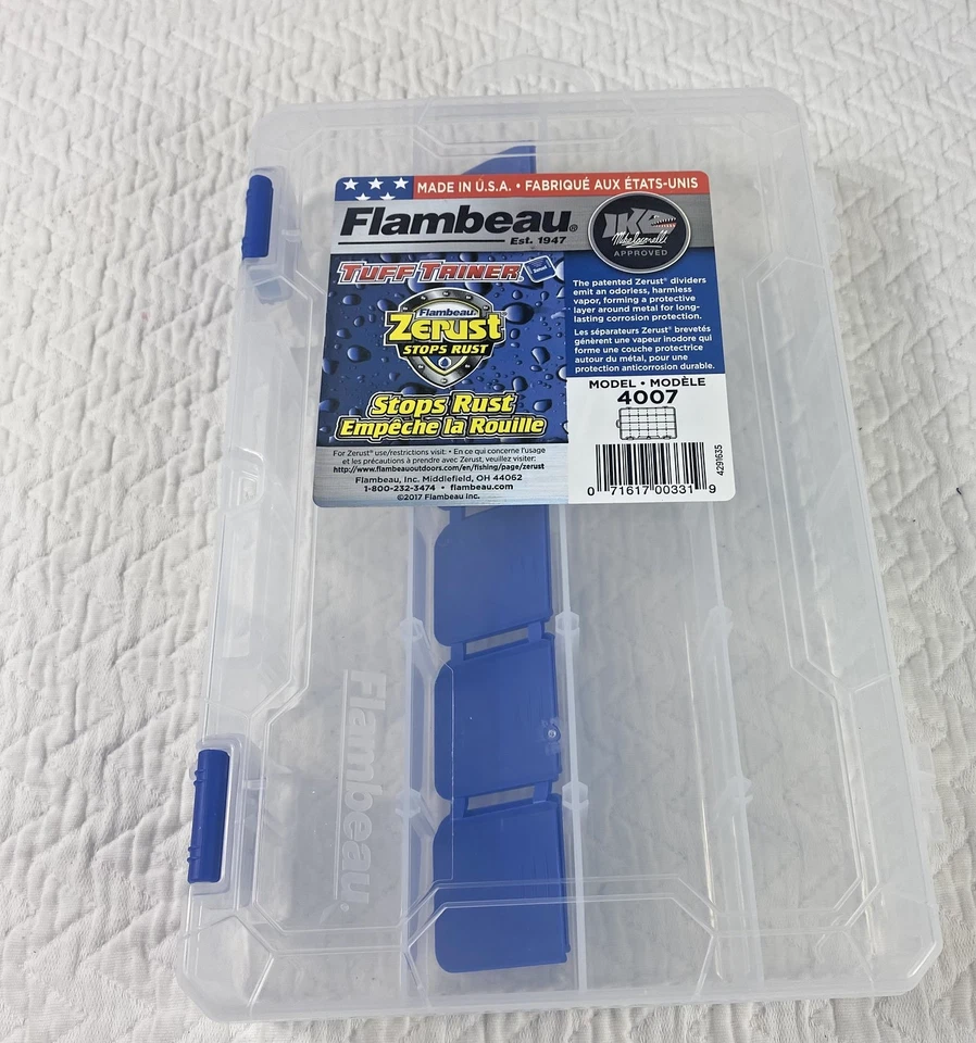 Flambeau Tuff Tainer 4007 Zerust Rust Proof Storage Box Adjustable Dividers USA - Image 1 of 4