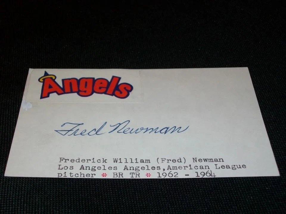 1962 Los Angeles Angels Fred Newman (d.87) Auto Signed Vintage 3x5 Index Card CM - Image 1 of 1