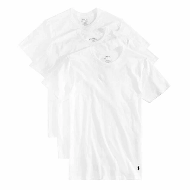 Polo Ralph Lauren Classic Fit Cotton T-shirts - M, White, Pack of 3