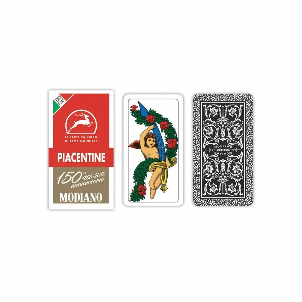 Carte da Gioco Modiano Carte PIACENTINE 1 Mazzo 40 Carte duplex Anniversario - Immagine 1 di 1
