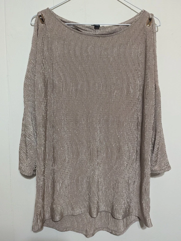 Женский кабель и калибра размер большой блузка золотой верхний 3/4 раздельный рукав  - Изображение 1 из 4