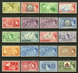 Bermuda 1953-58 Scott #143-162 Mint Very Lightly Hinged Set - Picture 1 of 2