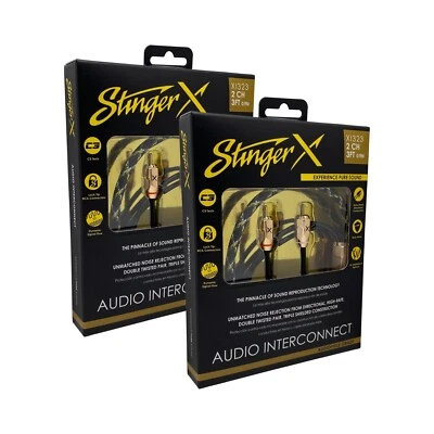 Two Stinger XI323 Premium 2-Channel RCA Interconnects Cables 3ft X3 Car Audio - Image 1 of 4