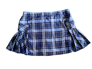 Uniforme scuola Lands' End blu a quadri plissettata laterale sopra il ginocchio taglia 14 - Foto 1 di 9