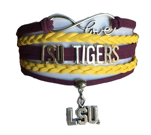 Louisiana State University Tigers LSU College Infinity Bracelet Jewelry Apparel Cover