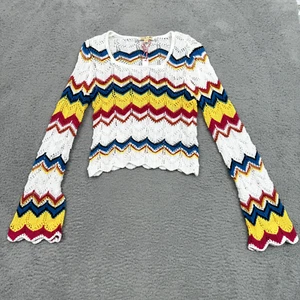 Poof Apparel Pullover Damen M weiß Cheveron Bohemian Boho Bohemian Style Hippie - Bild 1 von 20