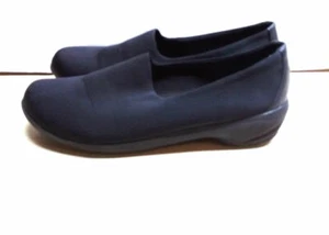 Abeo Vegan Black Fabric Comfort Slip On Elastic Wedge Women Casual Shoes 10M - Picture 1 of 9