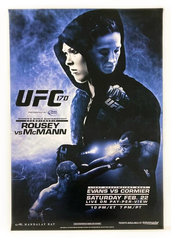UFC 170 Event Poster, Ronda Rousey, Sara McMann, Daniel Cormier, Unsigned, V2 Cover