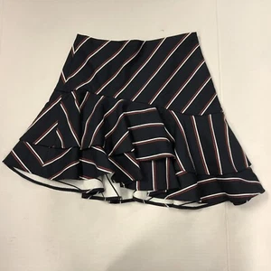 EXPRESS abgestufter Streifen Rüsche marineblau rot weiß gestreifter Rock Größe 4 - Bild 1 von 5