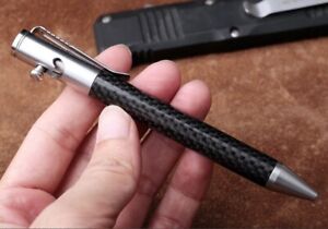 Stylo à bille de poche en fibre de carbone stylo signature stylo extérieur portable EDC