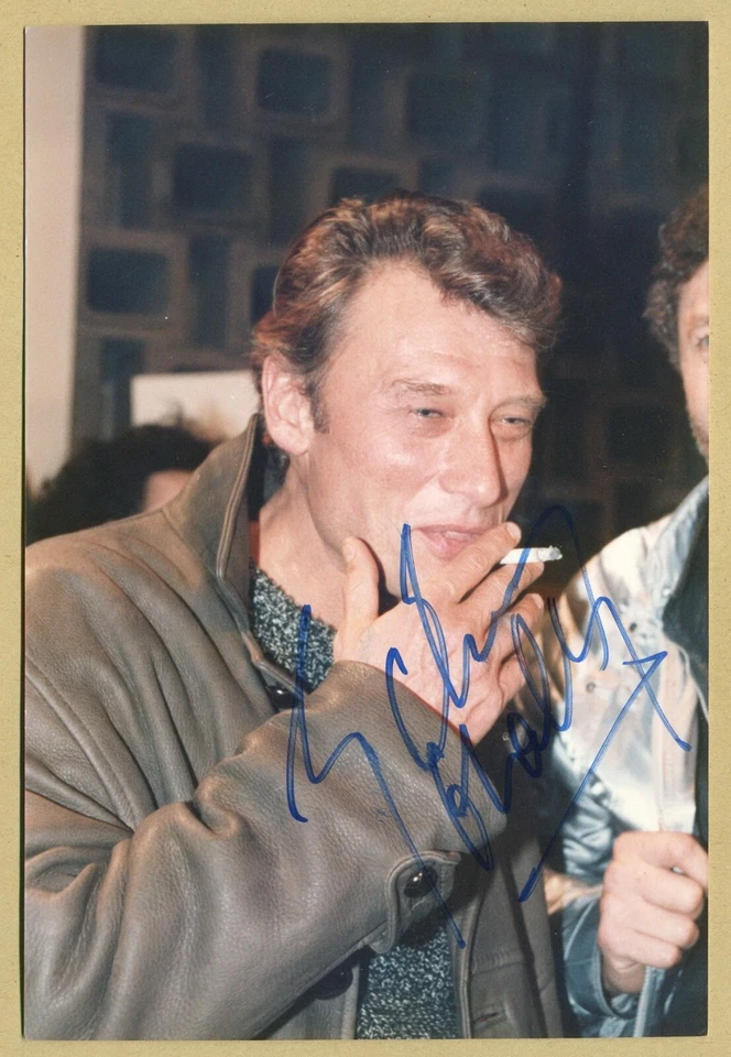 Johnny Hallyday (1943-2017) - Photo originale signée en personne à Paris - 80s - Photo 1/1