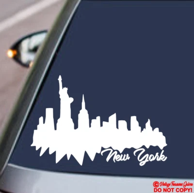Nueva York NY Vinilo Calcomanía Adhesiva Ventana Coche Pared Parachoques Estatua de la Libertad Foto 1 de 2