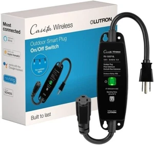 Lutron (PD-15OUT-BL) Caseta Smart Lighting Weatherproof+ Outdoor Smart Plug, NEW - Picture 1 of 12