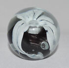 Mt. St. Helens Ash Glass Black & White Paper Weight Sphere 2"