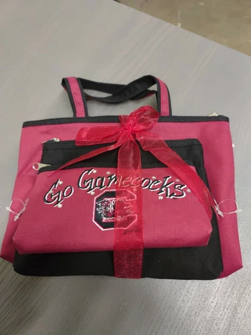 Officially Licensed NCAA South Carolina Gamecocks 3 Piece Cosmetics Bag Set Cover