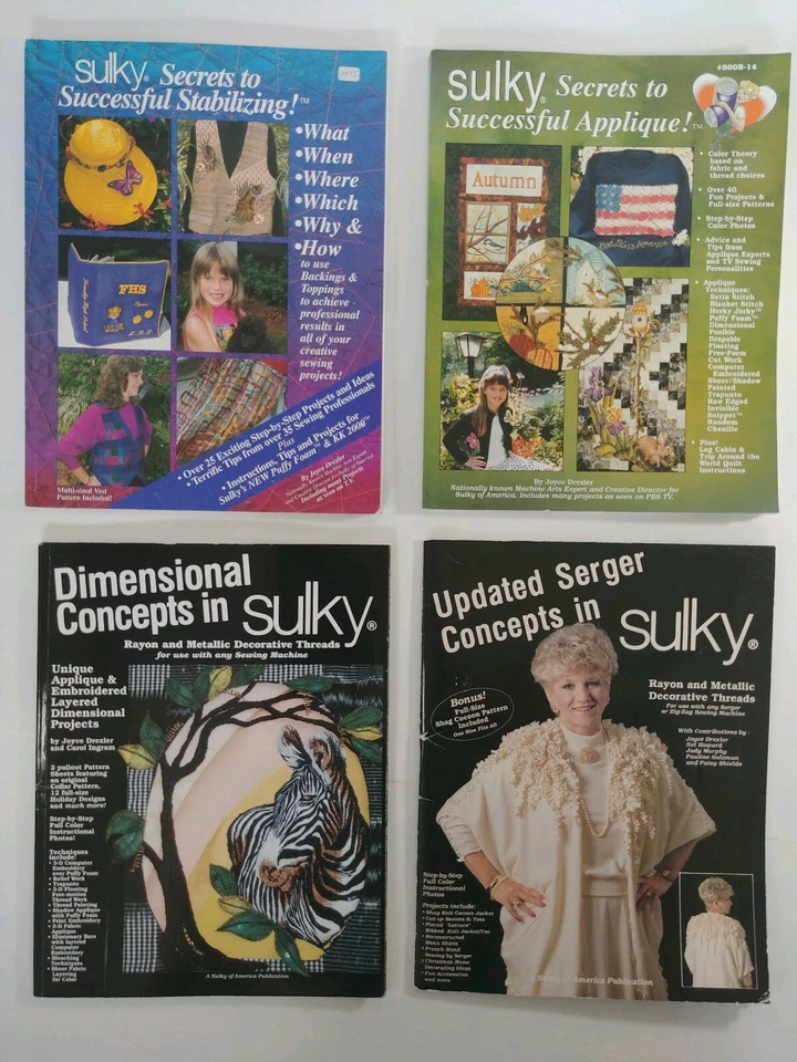Sulky Stabilizing, Applique, Serger, Dimensional, Patchwork & more Book Lot of 7 - Image 1 of 4