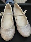 Good condition NEXT Girls Gold Sparkly Ballet Style Shoes Size 13, dress up