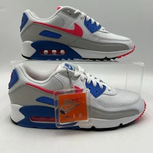 Women's Size 10 Nike Air Max 90 III Hot Coral Red Blue Crystal White DA8856 100 - Picture 1 of 8