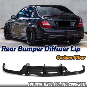 Kit de labios difusor de parachoques trasero para Mercedes Benz W204 C63 AMG 2008-11 fibra de carbono - Imagen 1 de 9