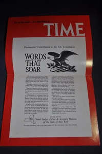 Freemasons Contribution to the US Constitution - Time Magazine Advert - Picture 1 of 3