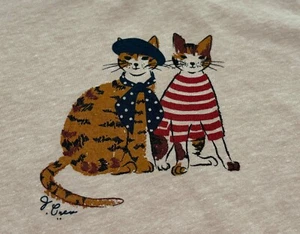 Crewcuts Factory Girls’ French Cats Long Sleeve Graphic T-Shirt Size: S - Picture 1 of 6