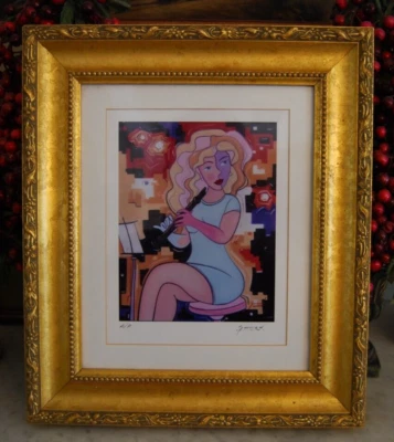 IMPRESIÓN A COLOR ARTISTA AÑOS 90 FIRMADO ENMARCADO CLARINETE A/P, ALFREDO GARCIA ARMADO Foto 1 de 4