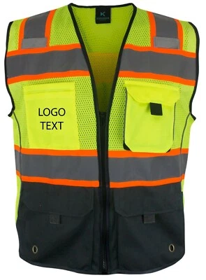Custom Safety Vest Your Own Text Logo Chaleco Seguridad Personalizado Hi Viz - Image 1 of 4