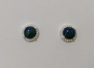 Fine silver 925 earrings set natural eilat king solomon stone! vintage jewelry - Picture 1 of 1