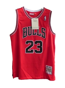 Men's L Michael Jordan Red Chicago Bulls Jersey 1996/97 #23 🔥 NBA Playoffs - Picture 1 of 4