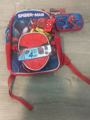 Marvel SPCF417-W Spiderman Boy's 4-Piece Backpack with Lunch Bag Set, Red/Blue - Image 1 of 4