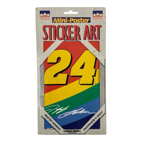 Vintage 1998 Nascar Jeff Gordon #24 Starline Mini-Poster Window Sticker Art Cover