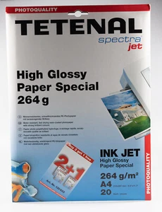 20 Blatt A4 Tetenal Spectra High Glossy 264g ideales Portrait Inkjet-Fotopapier - Bild 1 von 1