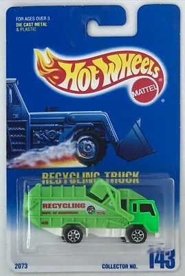 1997 Hot Wheels Blue Card Main Line Recycling Truck 7SP Wheels #143 2073 - Image 1 of 2