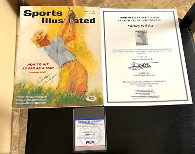 1962 MICKEY WRIGHT SIGNED AUTOGRAPHED PSA SPORTS ILLUSTRADED #2 ALL TIME IN WINS - Image 1 of 4