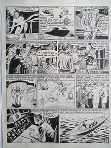 SOUS LA TAMISE GRANDE PLANCHE FRED HOUSTON MYSTIC ANNEES 1950 PAGE 11 - Picture 1 of 1
