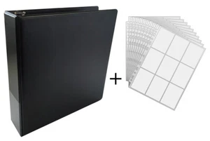 Carpeta de anillo Arkero-G negra + 50 páginas pequeñas 9 bolsillos páginas YuGiOh fundas para tarjetas