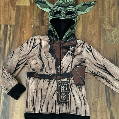NUEVO SIN ETIQUETAS - STAR WARS YODA - POLAR PERSONAJE SUDADERA CON CAPUCHA CREMALLERA FRONTAL POLAR TALLA XS 4-5 Foto 1 de 4